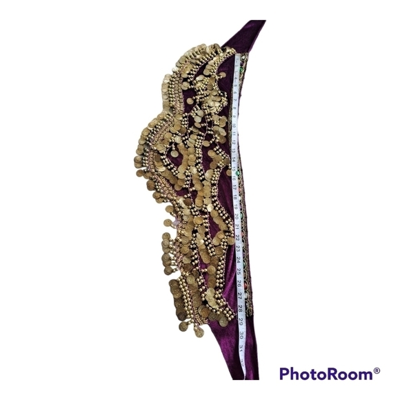 Bellylady set of 2 Belly dance skirt gold coin hip scarf with rhinestones - Picture 12 of 16